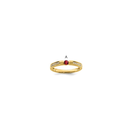 Birthstone and Diamond Mother's Ring — Genuine Stones