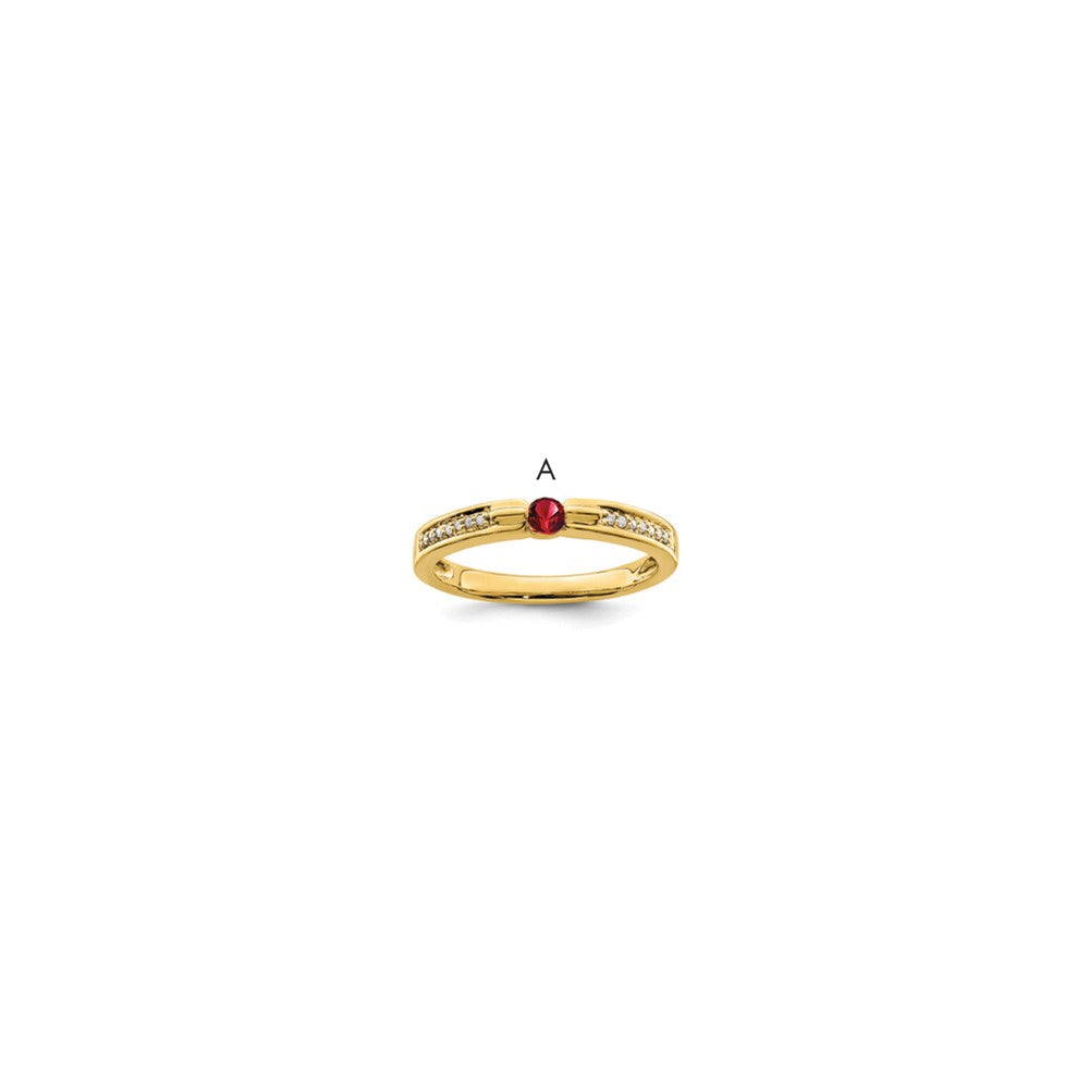Birthstone and Diamond Mother's Ring — Genuine Stones