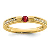 Birthstone and Diamond Mother's Ring — Genuine Stones