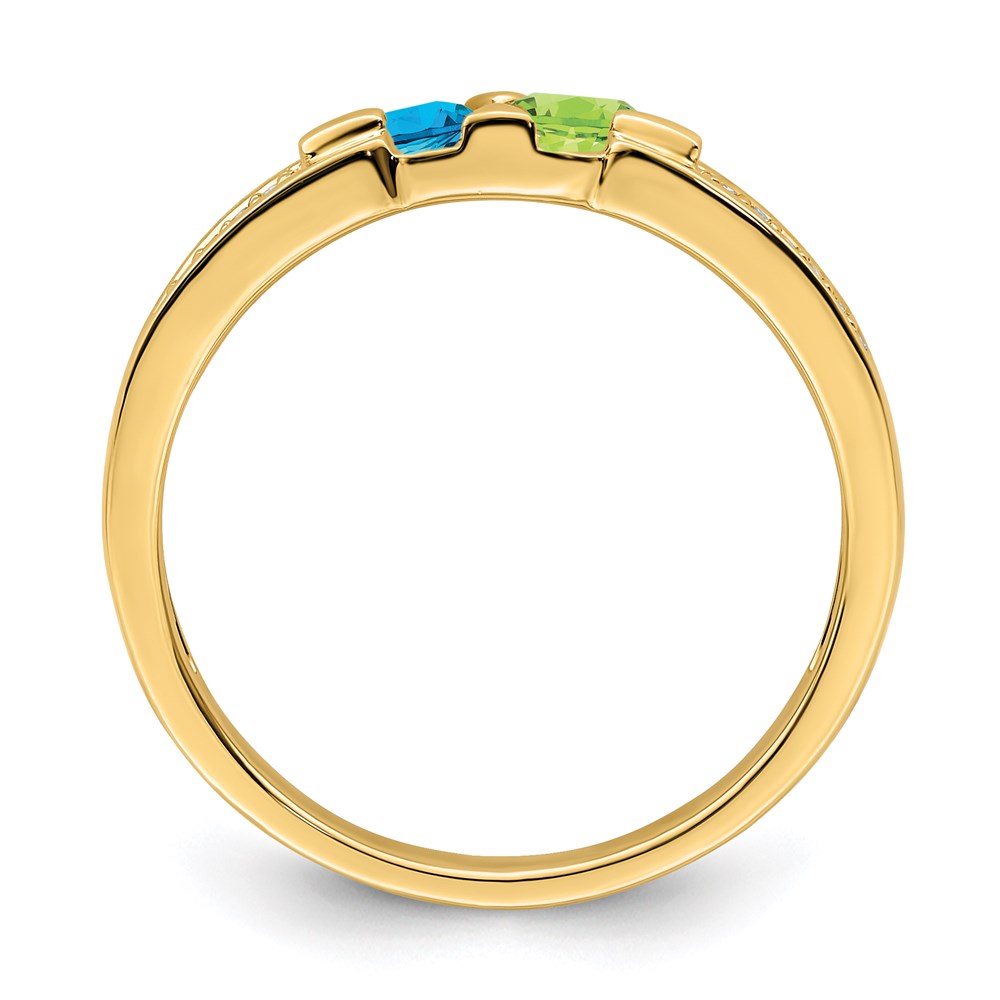 Birthstone and Diamond Mother's Ring — Genuine Stones