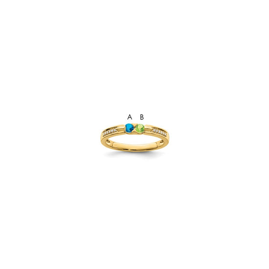 Birthstone and Diamond Mother's Ring — Genuine Stones