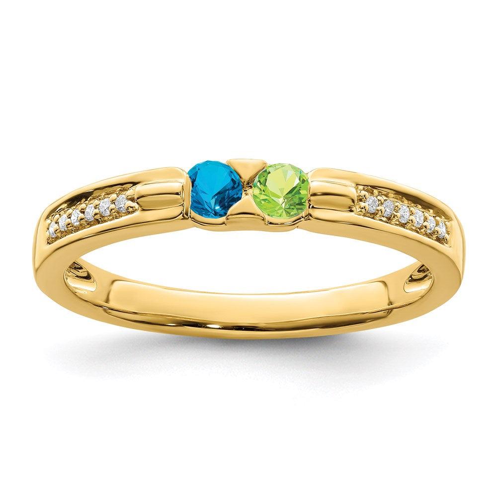 Birthstone and Diamond Mother's Ring — Genuine Stones