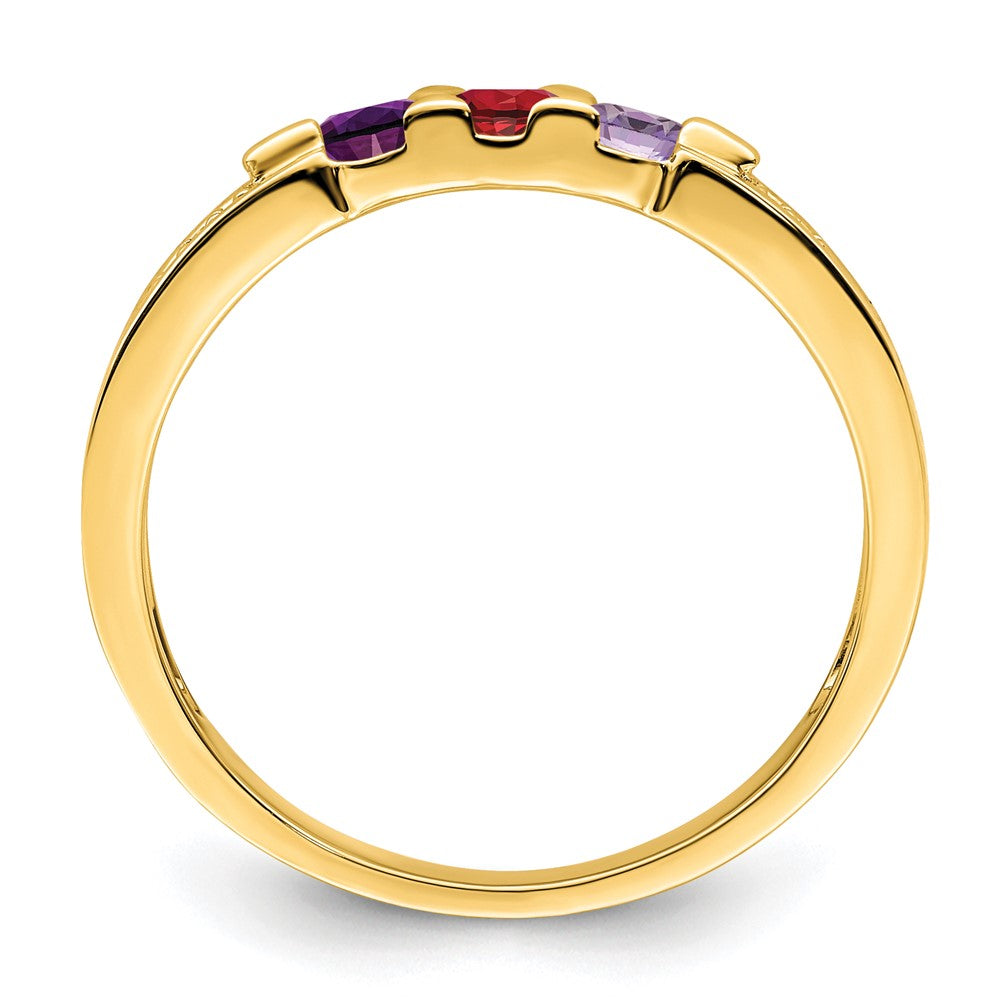 Birthstone and Diamond Mother's Ring — Genuine Stones
