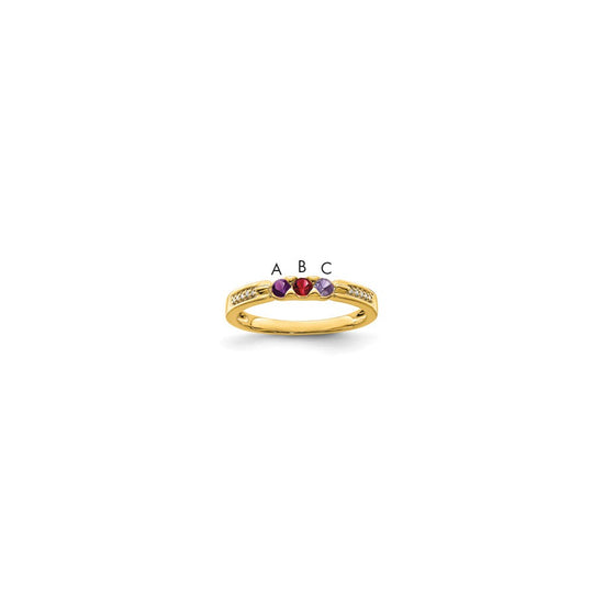 Birthstone and Diamond Mother's Ring — Genuine Stones