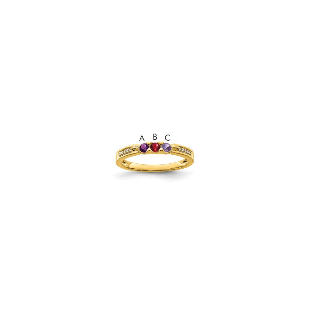 Birthstone and Diamond Mother's Ring — Genuine Stones