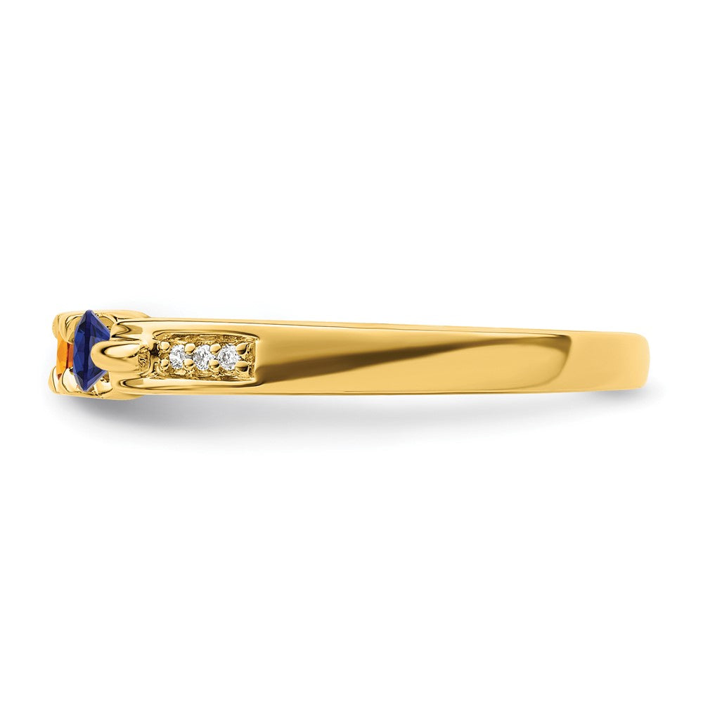 Birthstone and Diamond Mother's Ring — Synthetic Stones