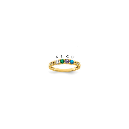 Birthstone and Diamond Mother's Ring — Genuine Stones