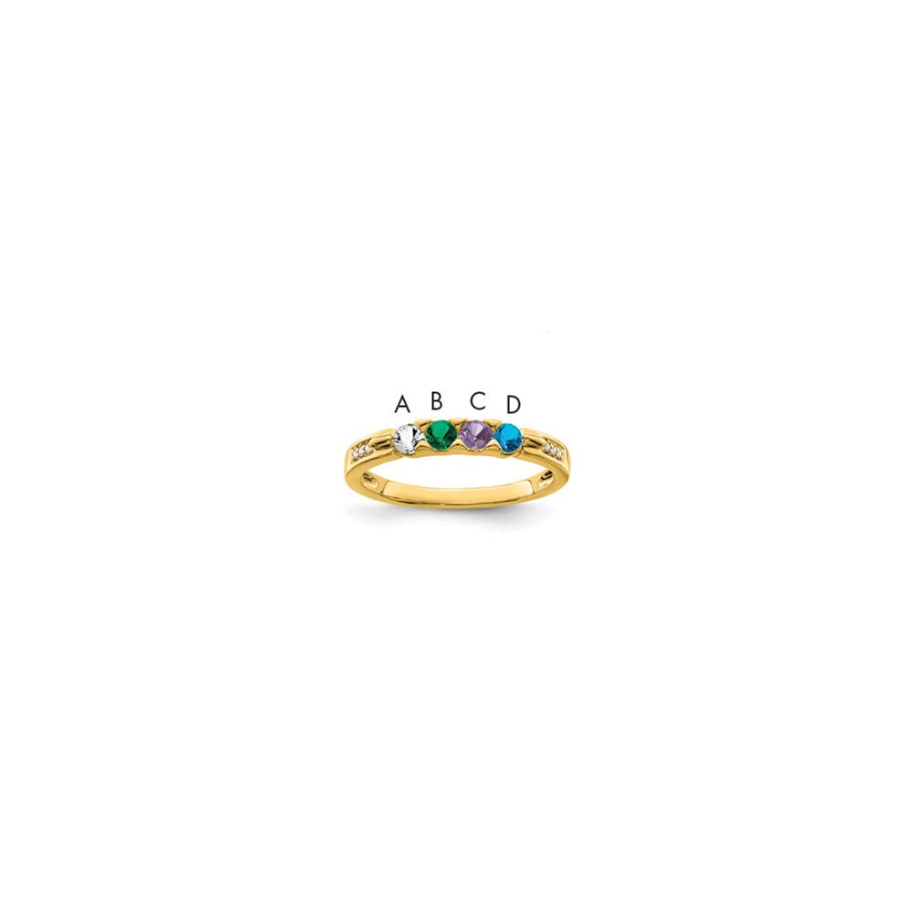 Birthstone and Diamond Mother's Ring — Genuine Stones