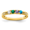 Birthstone and Diamond Mother's Ring — Genuine Stones