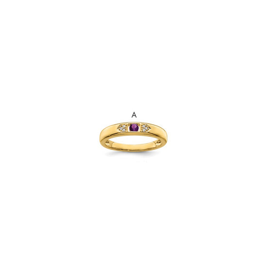 Birthstone and Diamond Mother's Ring Semi-Mount