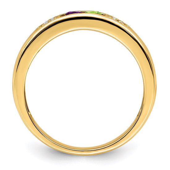 Birthstone and Diamond Mother's Ring Semi-Mount