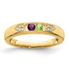 Birthstone and Diamond Mother's Ring Semi-Mount