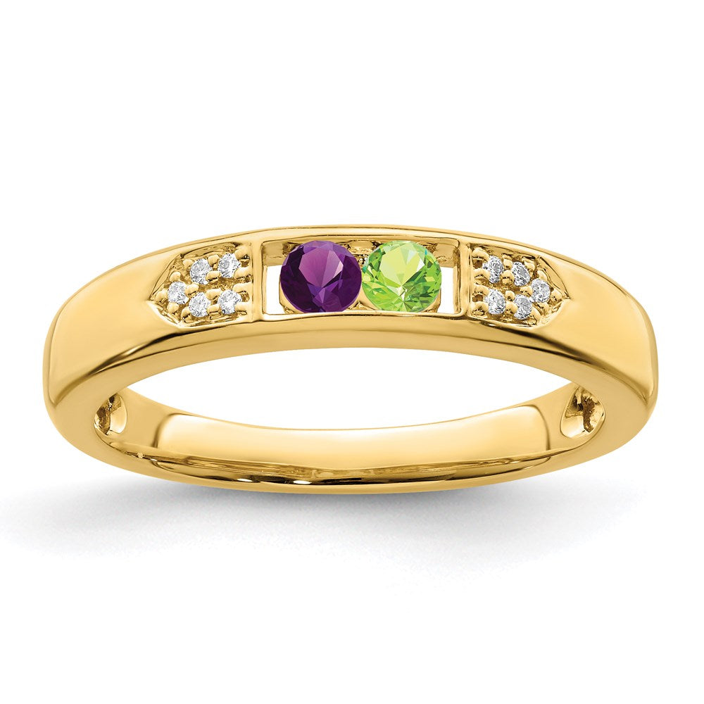 Birthstone and Diamond Mother's Ring Semi-Mount