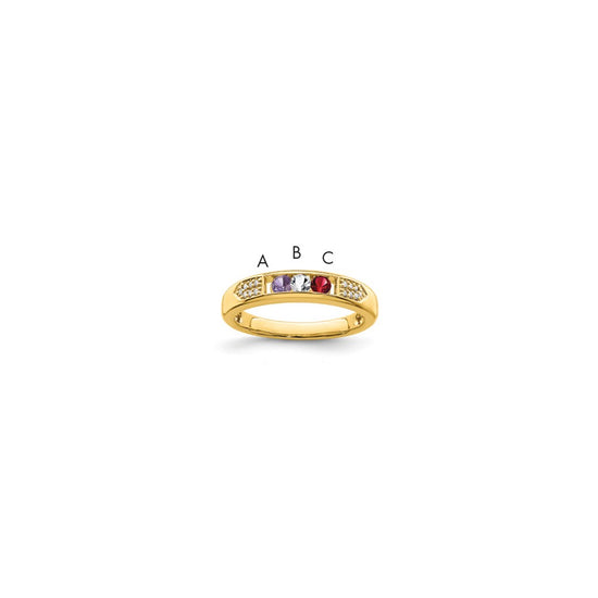 Birthstone and Diamond Mother's Ring Semi-Mount