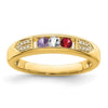 Birthstone and Diamond Mother's Ring Semi-Mount