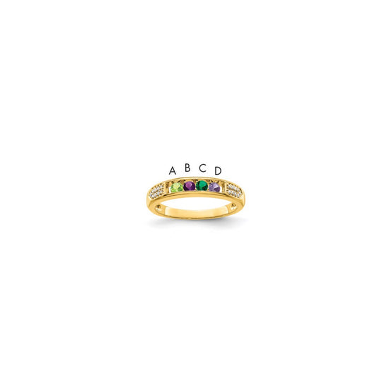 Birthstone and Diamond Mother's Ring Semi-Mount