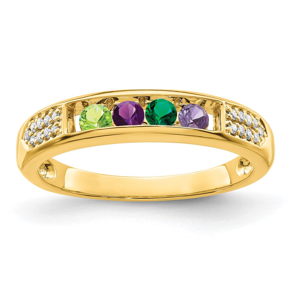 Birthstone and Diamond Mother's Ring Semi-Mount