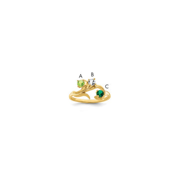 10k Synthetic Family Jewelry Ring