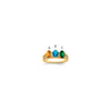10k 3 Synthetic Stone Family Ring