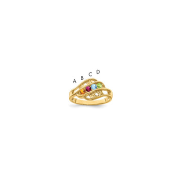 10k Synthetic Family Jewelry Ring