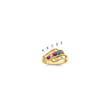 10k Synthetic Family Jewelry Ring