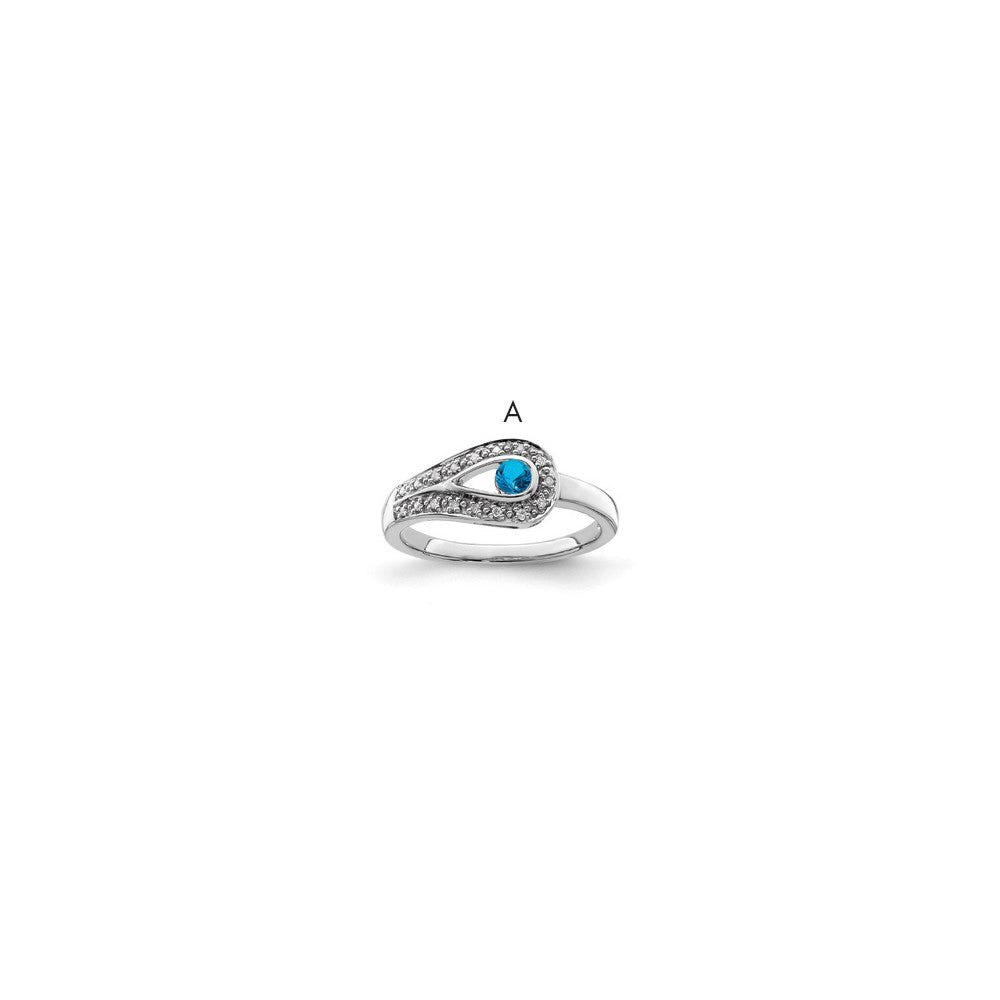 Birthstone and Diamond Mother's Ring