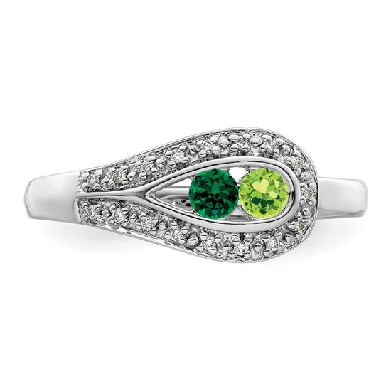Birthstone and Diamond Mother's Ring
