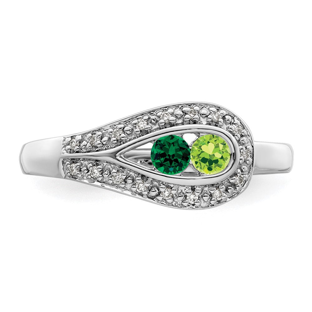 Birthstone and Diamond Mother's Ring