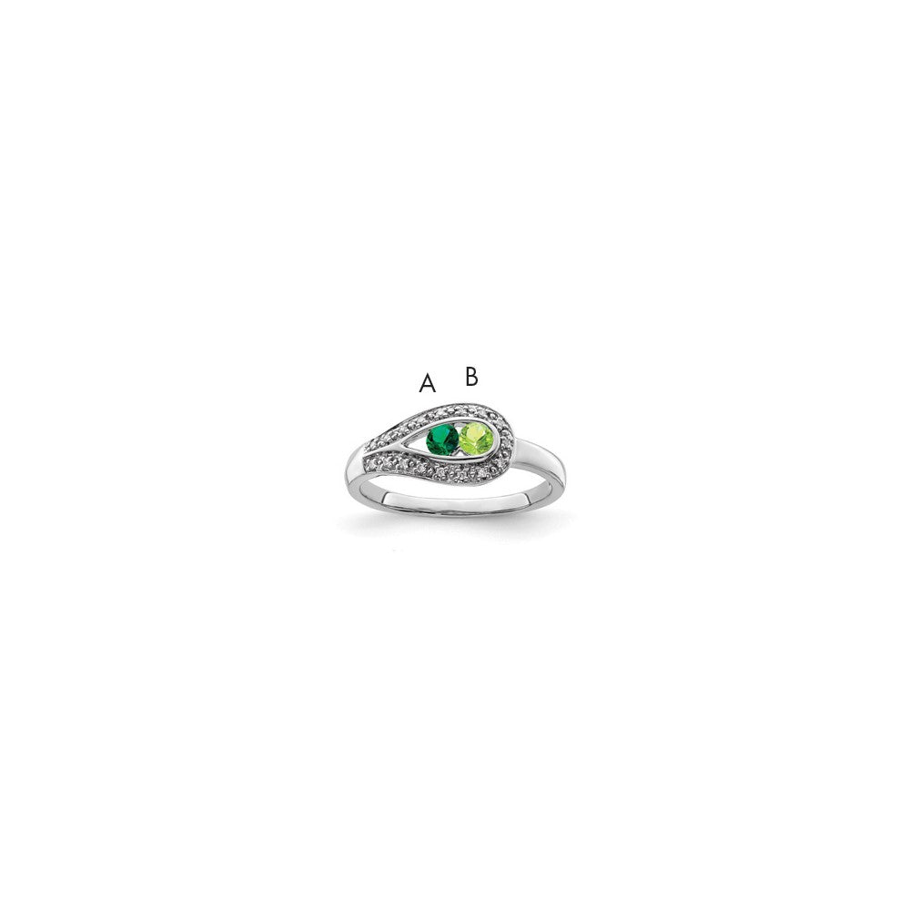 Birthstone and Diamond Mother's Ring