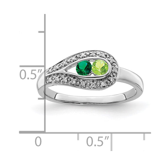 Birthstone and Diamond Mother's Ring