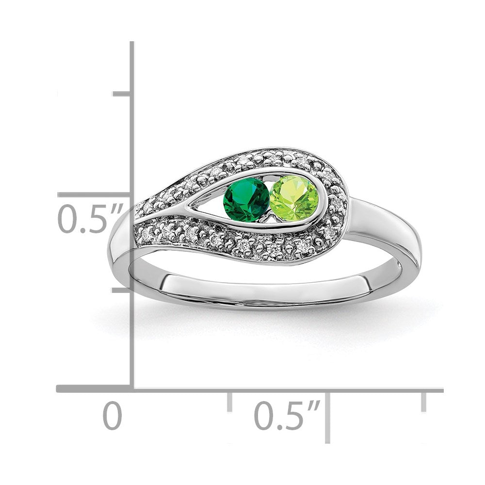 Birthstone and Diamond Mother's Ring