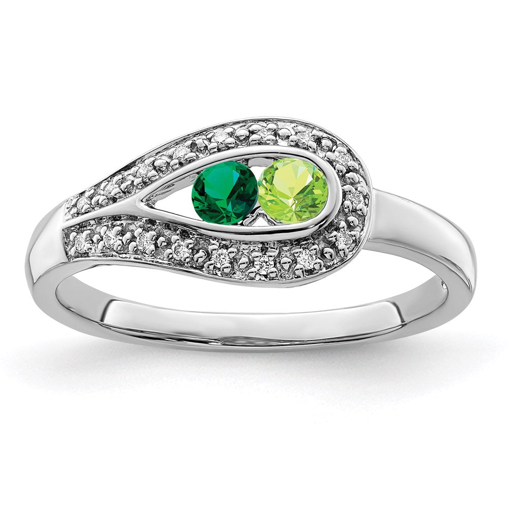 Birthstone and Diamond Mother's Ring