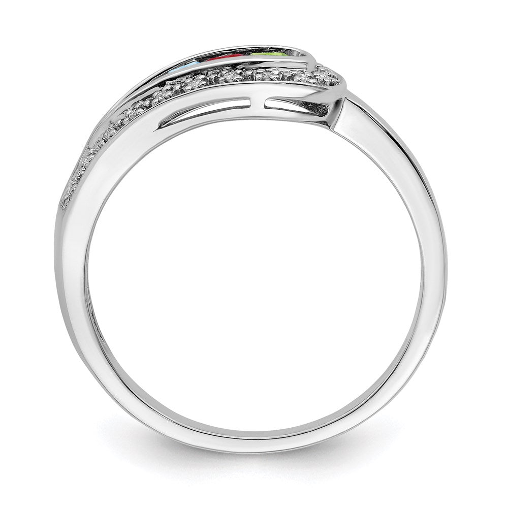 Birthstone and Diamond Mother's Ring