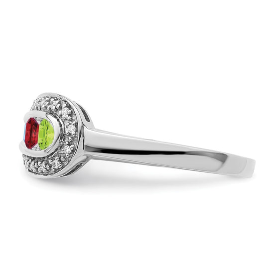 Birthstone and Diamond Mother's Ring