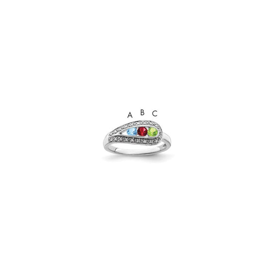 Birthstone and Diamond Mother's Ring