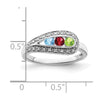 Birthstone and Diamond Mother's Ring