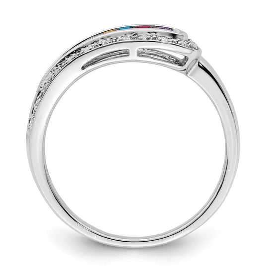 Birthstone and Diamond Mother's Ring