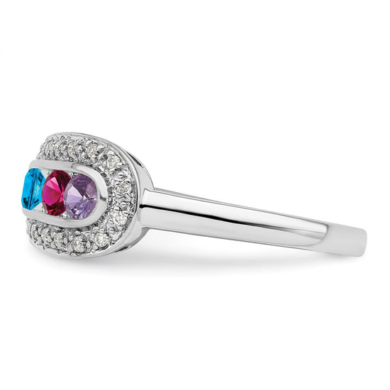 Birthstone and Diamond Mother's Ring