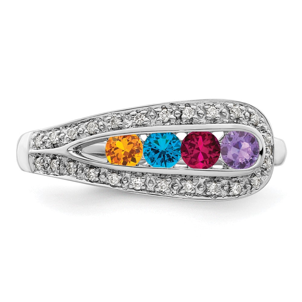 Birthstone and Diamond Mother's Ring