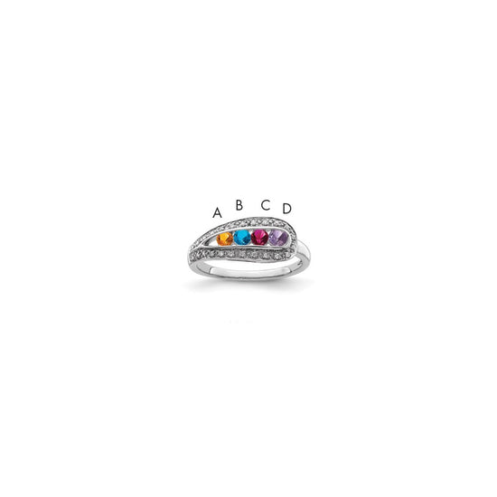 Birthstone and Diamond Mother's Ring