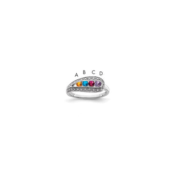 Birthstone and Diamond Mother's Ring