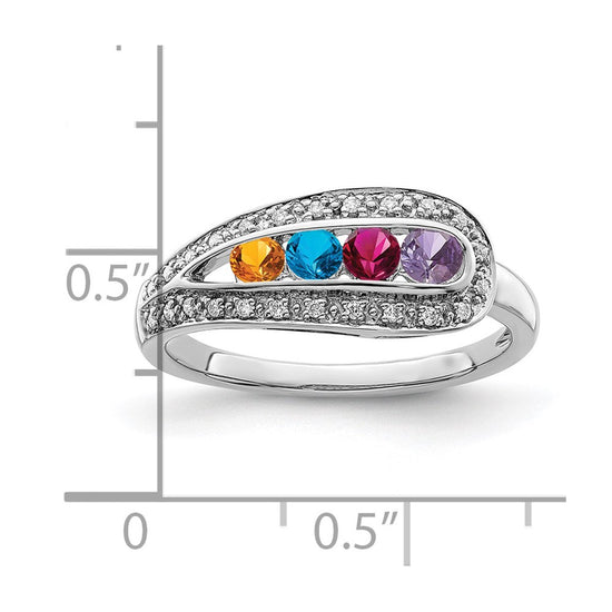 Birthstone and Diamond Mother's Ring