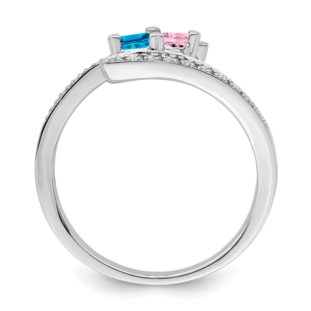 14K Mother's Ring with Diamonds and Either Genuine or Synthetic Stones (1 to 6 stones)