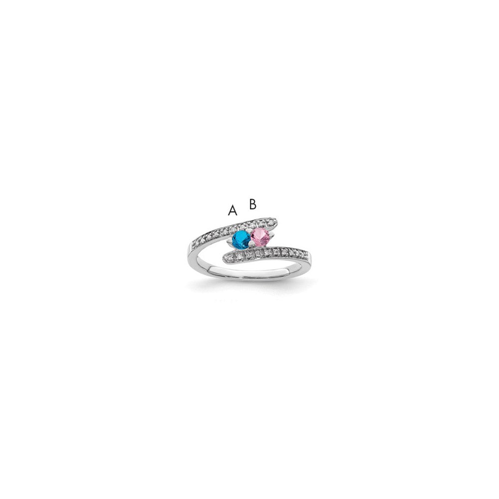 14K Mother's Ring with Diamonds and Either Genuine or Synthetic Stones (1 to 6 stones)