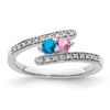 14K Mother's Ring with Diamonds and Either Genuine or Synthetic Stones (1 to 6 stones)