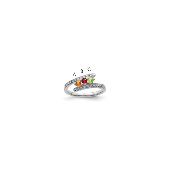 14K Mother's Ring with Diamonds and Either Genuine or Synthetic Stones (1 to 6 stones)