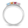 14K Mother's Ring with Diamonds and Either Genuine or Synthetic Stones (1 to 6 stones)