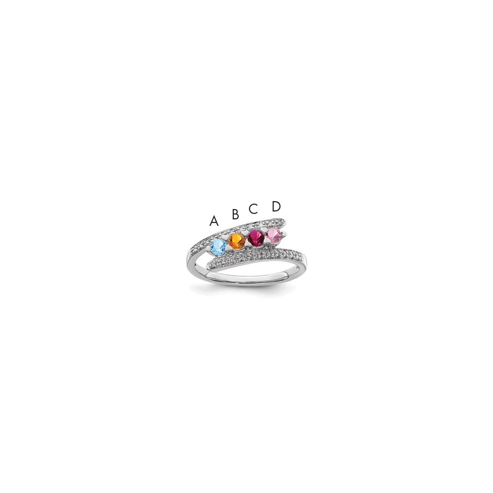 14K Mother's Ring with Diamonds and Either Genuine or Synthetic Stones (1 to 6 stones)