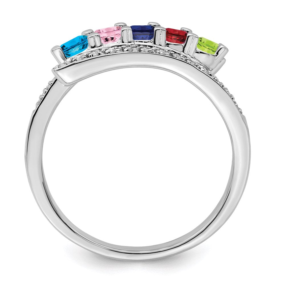 14K Mother's Ring with Diamonds and Either Genuine or Synthetic Stones (1 to 6 stones)