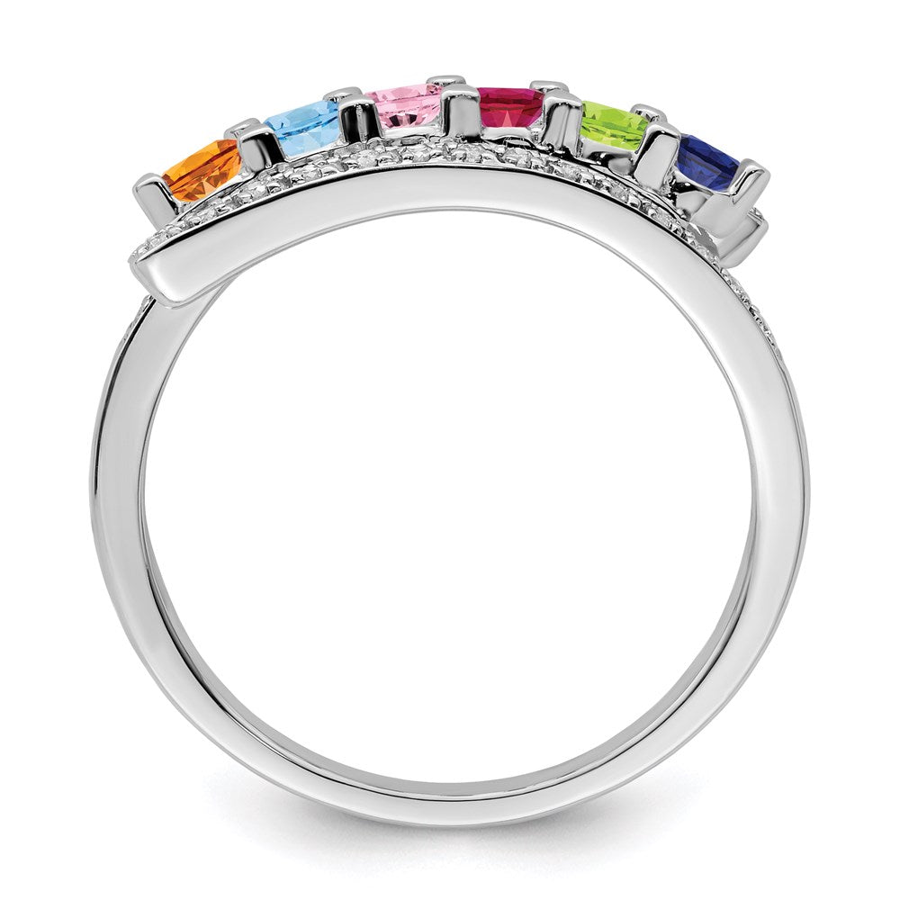 14K Mother's Ring with Diamonds and Either Genuine or Synthetic Stones (1 to 6 stones)